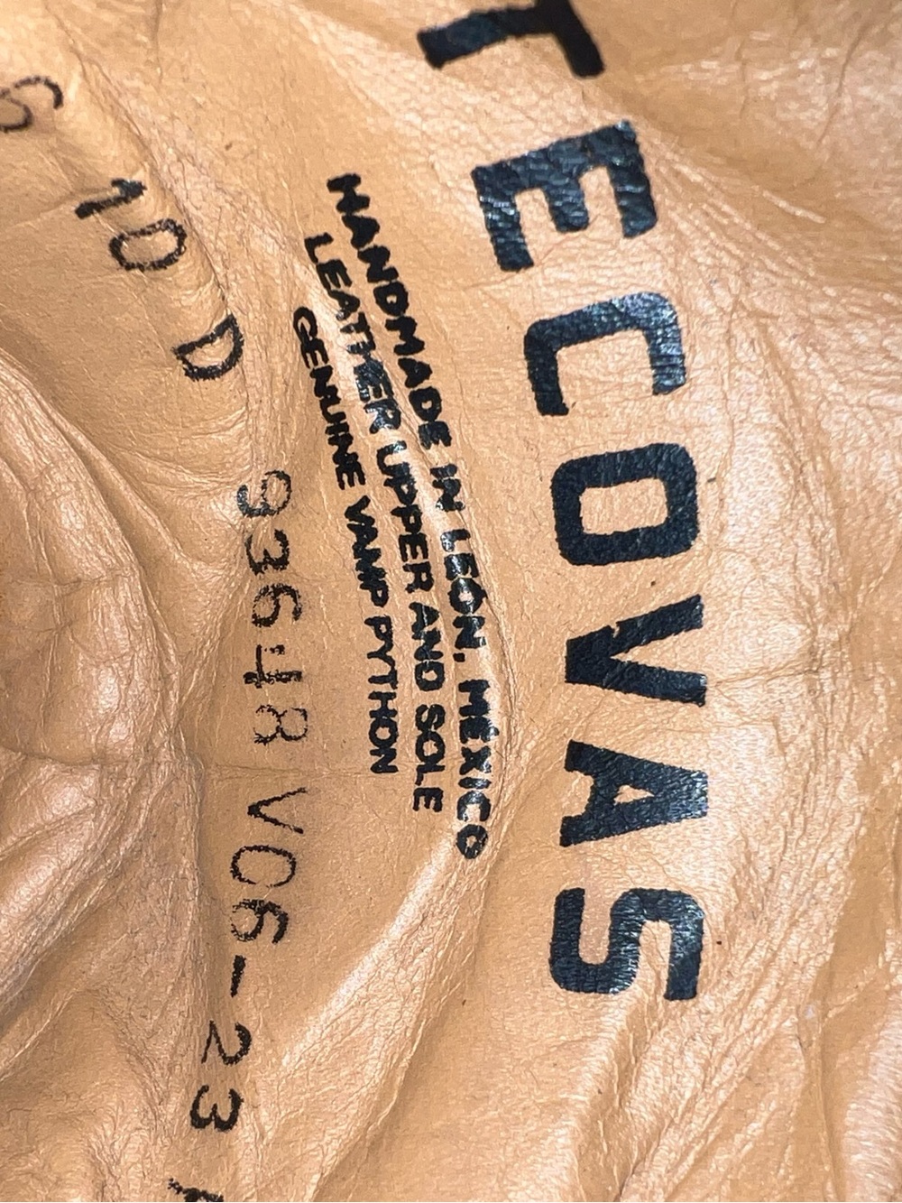 Tecovas Brown Exotic Python Leather Cowboy Boots Limited Edition.NO ORIGINAL BOX - Picture 3 of 4